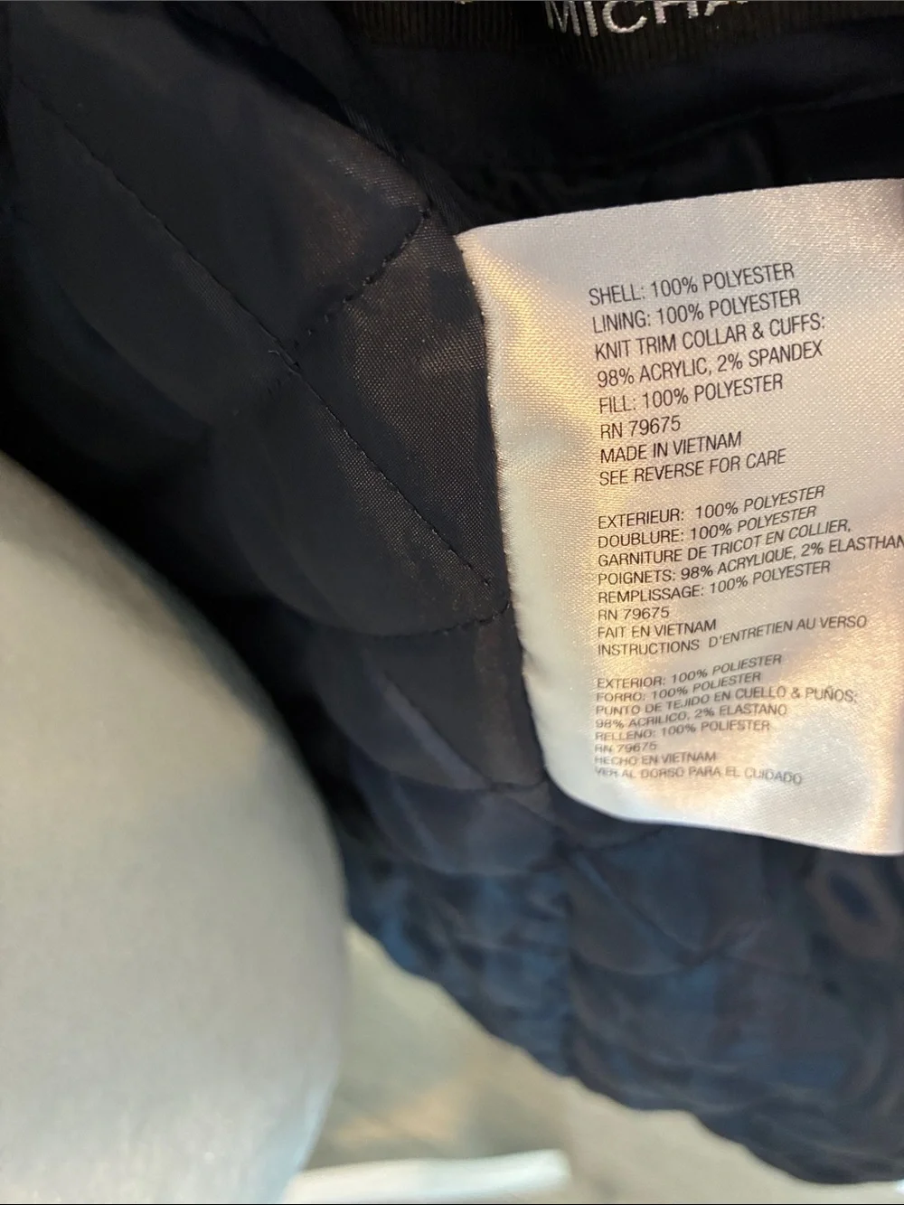 Michael Kors Navy Hooded Utility Anorak Jacket